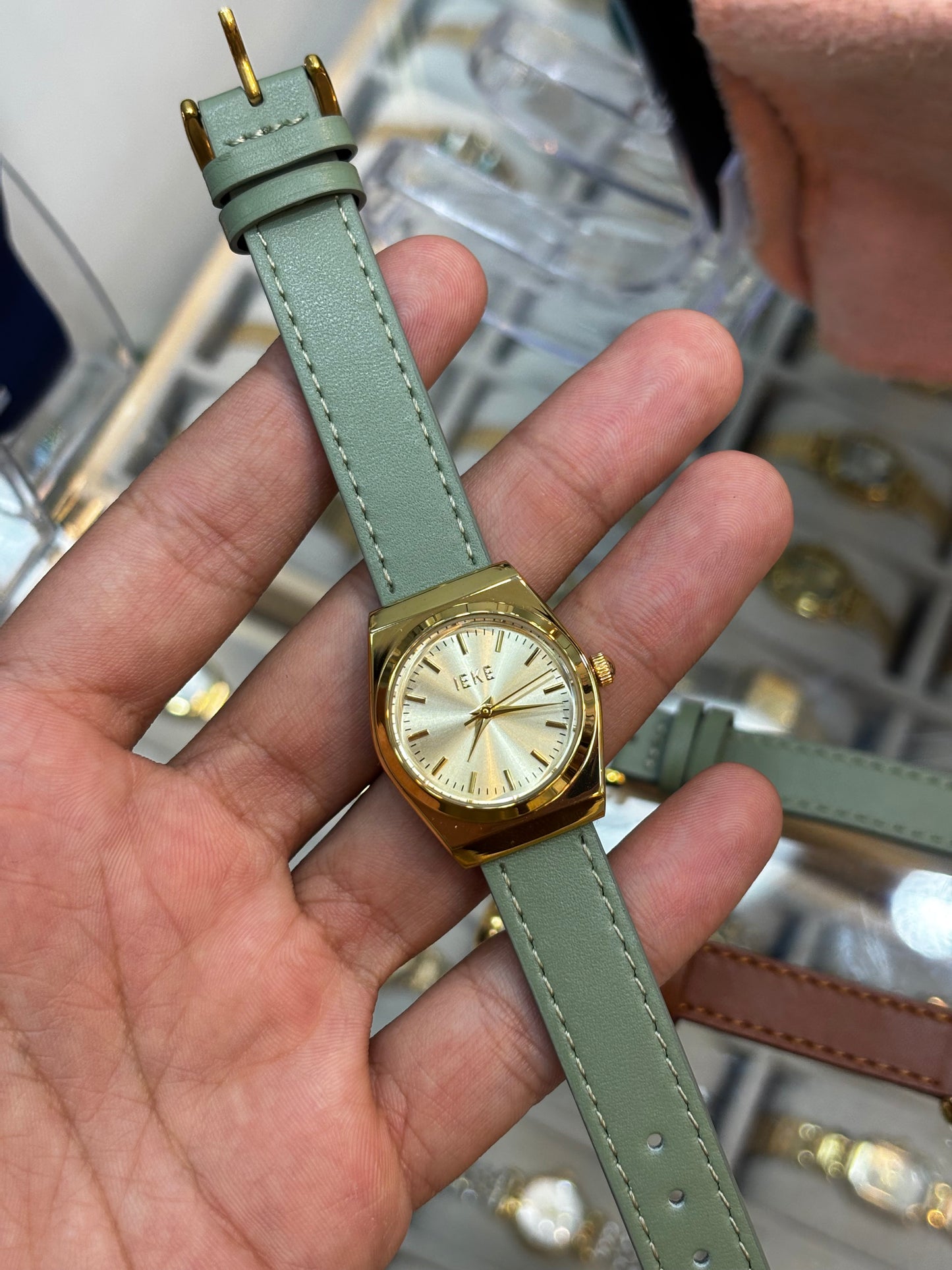 IEKE Summer cuir ronde vert