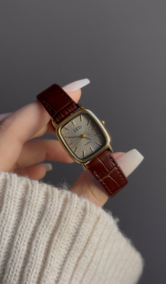 GEDI carre cuir marron