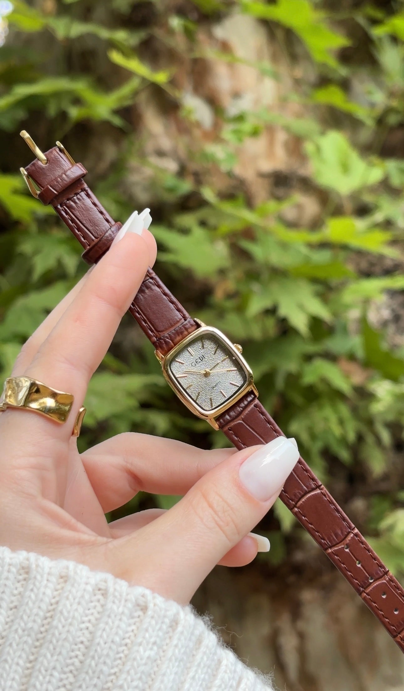 GEDI carre cuir marron