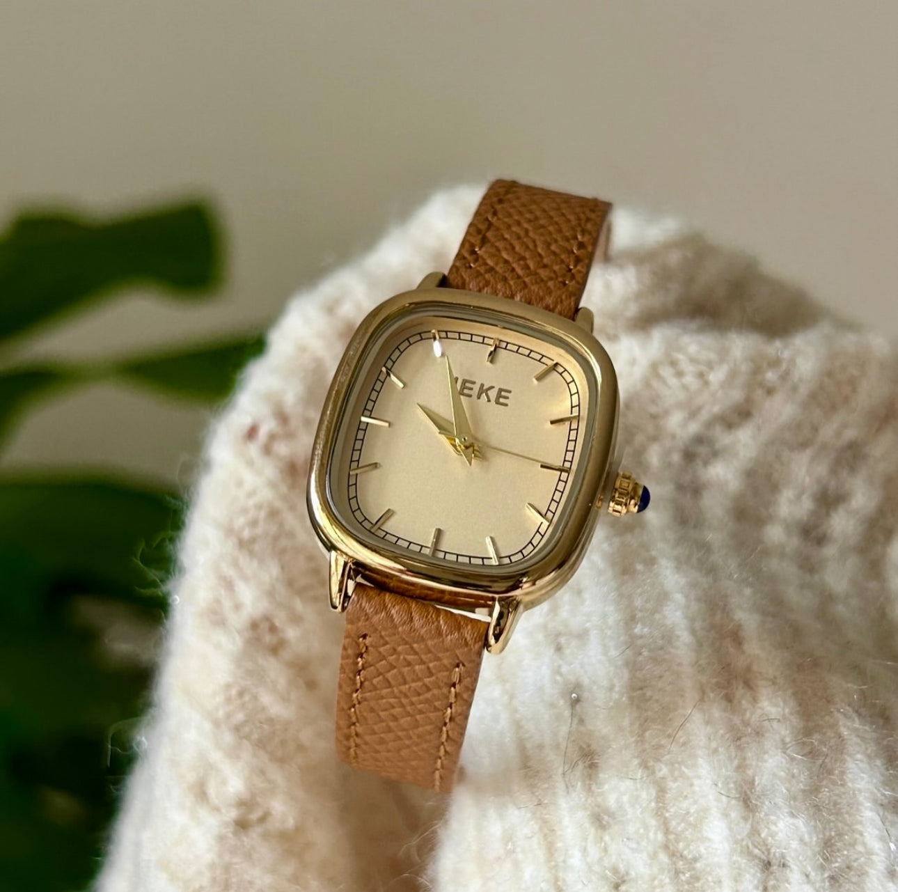 IEKE carré arrondi cuir