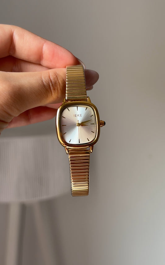 IEKE carré arrondi ajustable doré fond blanc