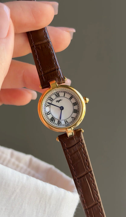 MYAR ronde vintage cuir