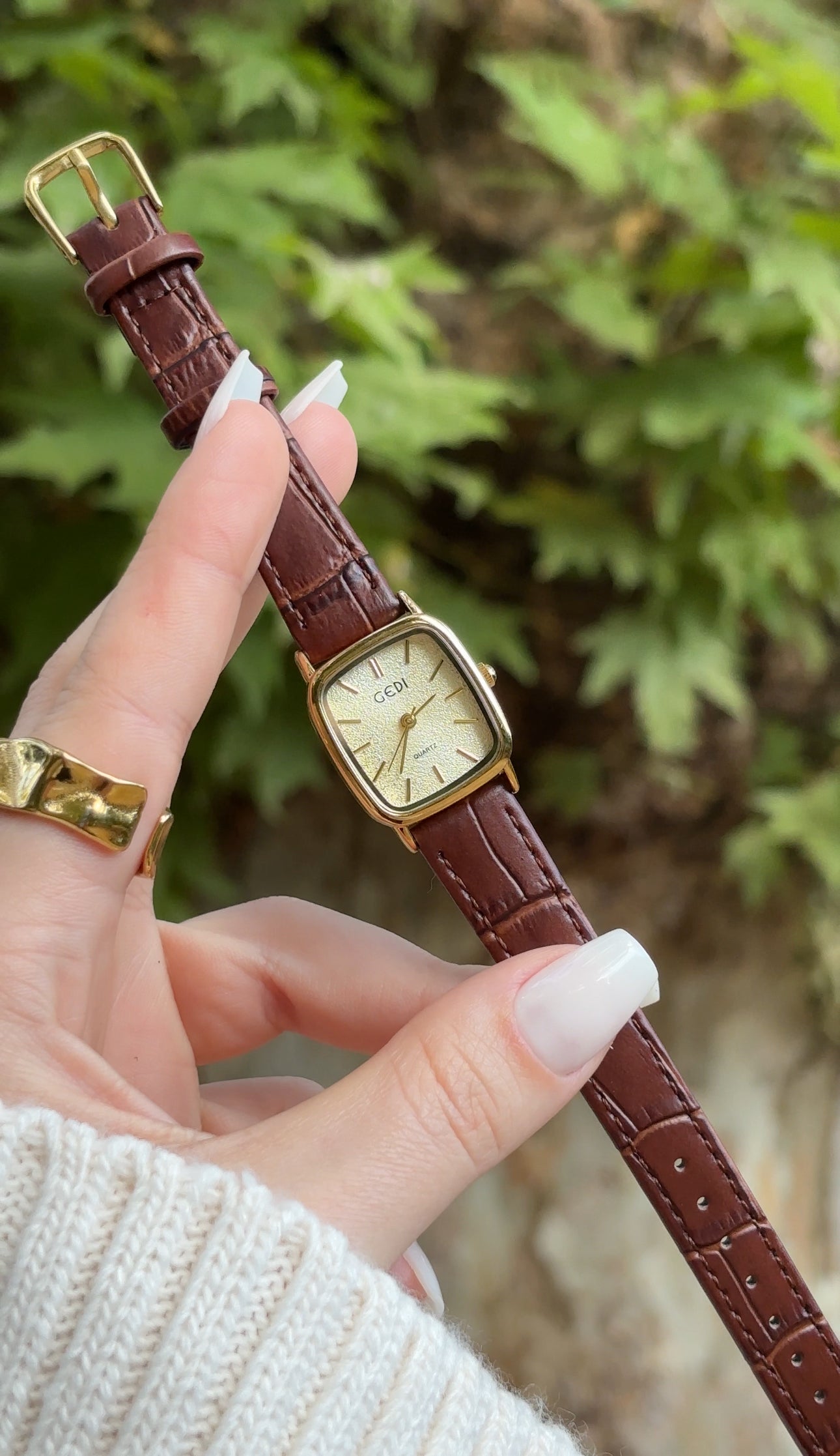 GEDI carre cuir marron