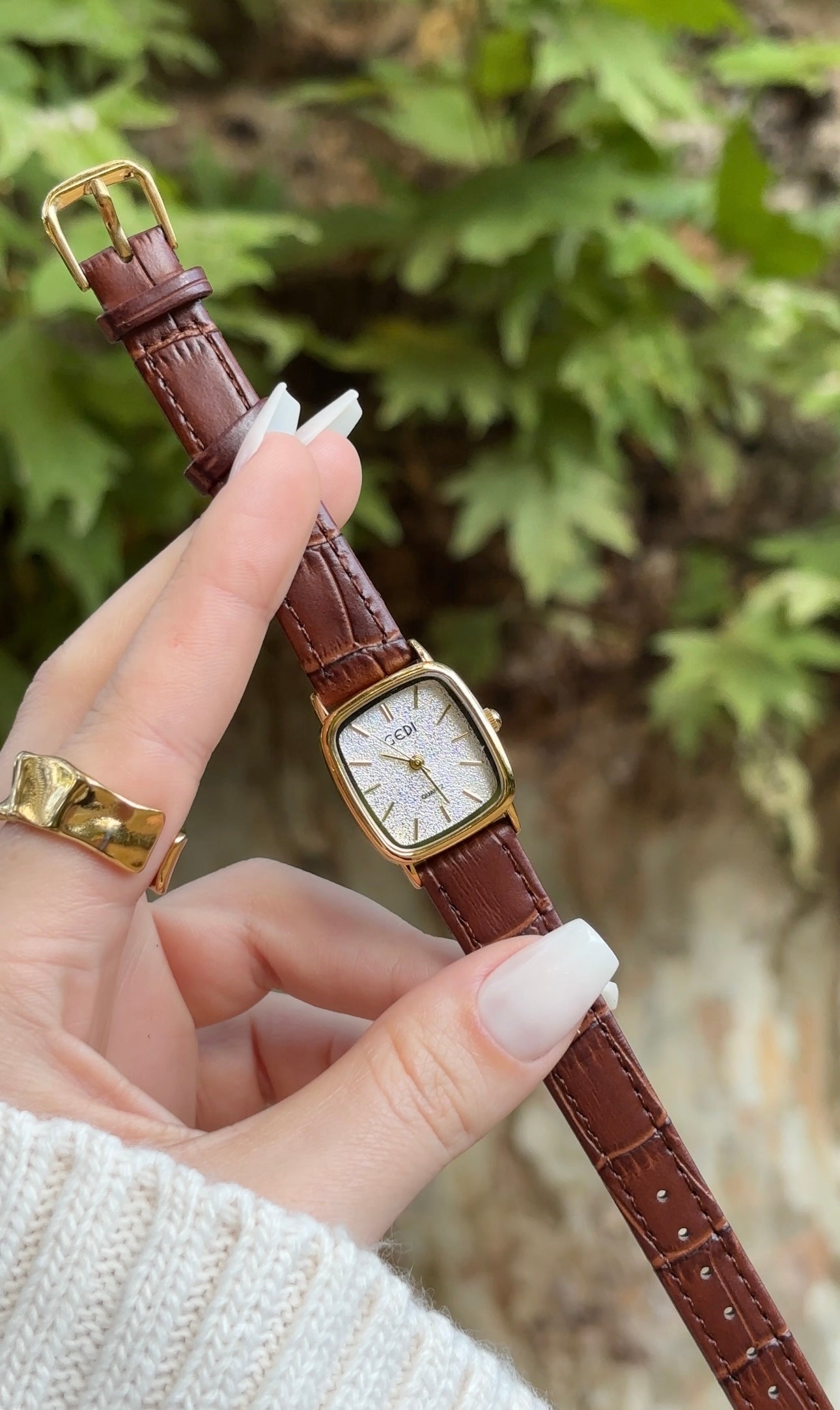 GEDI carre cuir marron