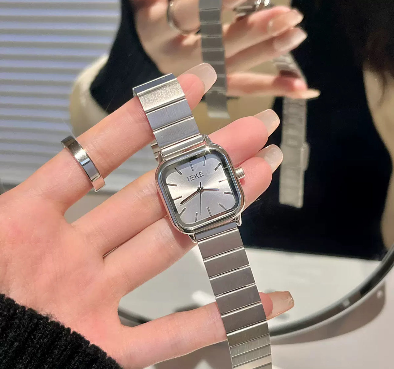 IEKE carré acier argenté